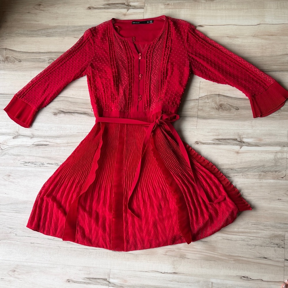Elegant Red Lace Dress with exquisite detail